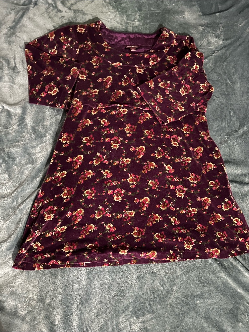 Vintage April Cornell Velvet Floral Dress